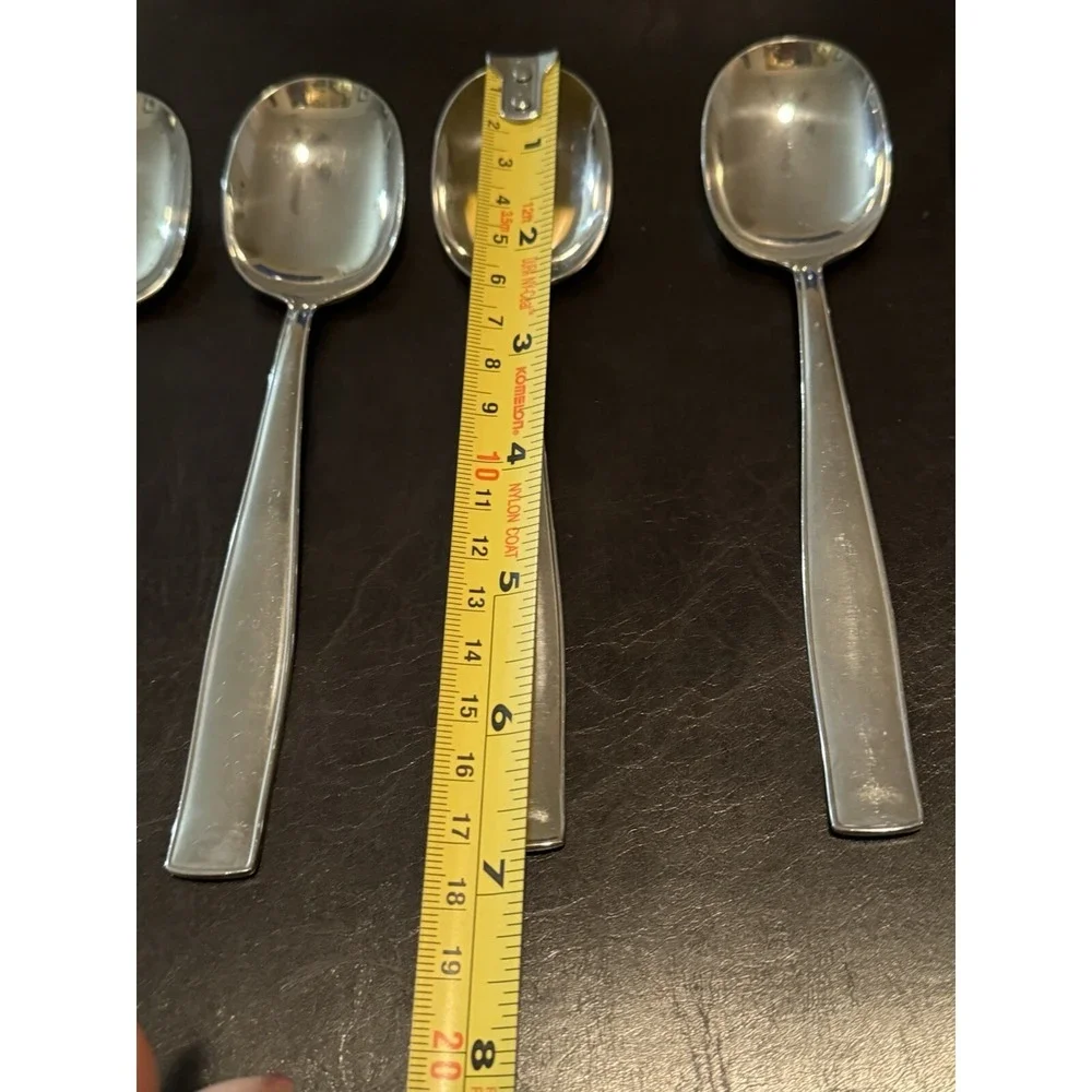 Eickhorn Germany Stainless WMF 121 Outlined Edge Oval Soup Spoon Set‎ Of 6